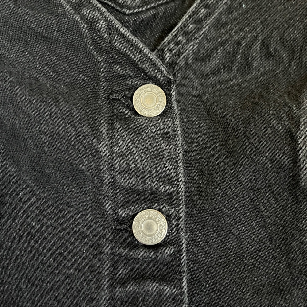 Levi’s Vianna Vest Black Grey Denim Sleeveless Button-Down Dress size XS - Picture 9 of 15